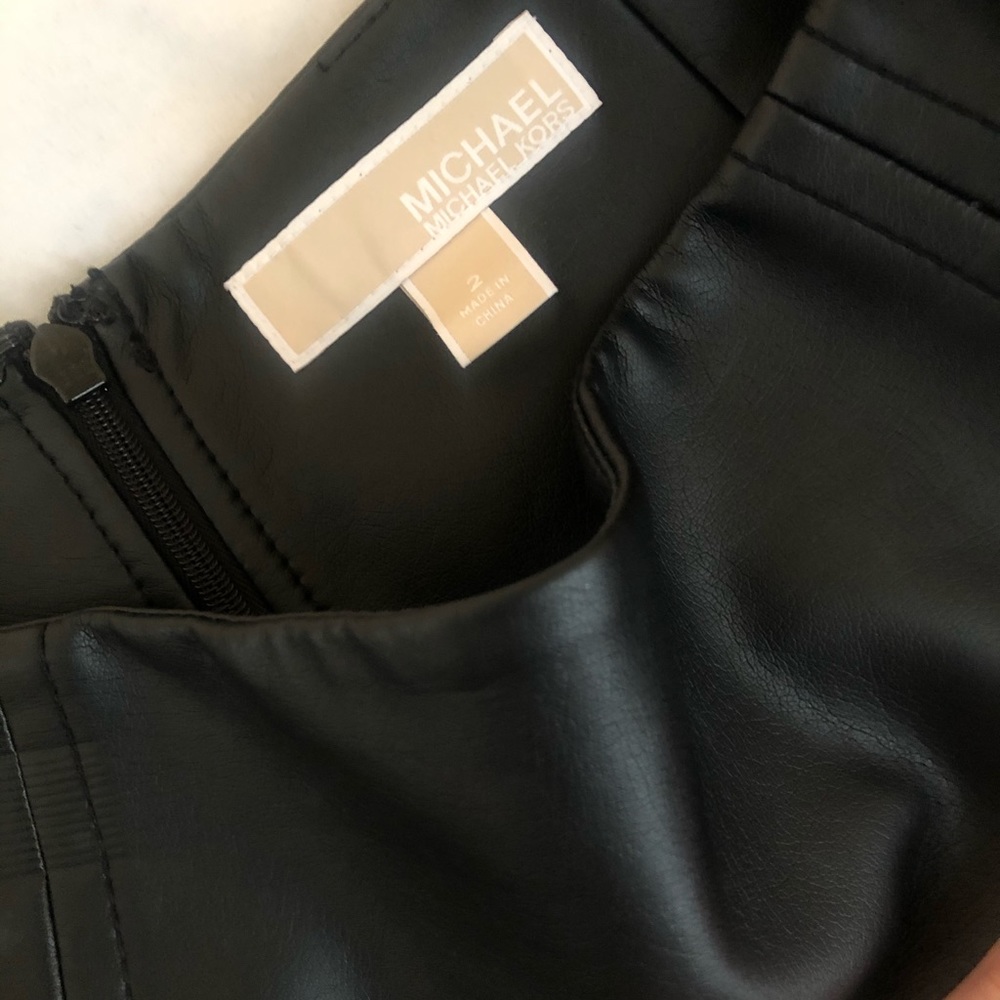 Michael Kors faux leather pleated skirt, size 2